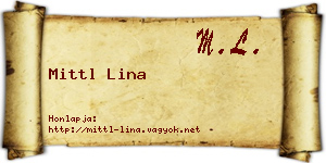 Mittl Lina névjegykártya